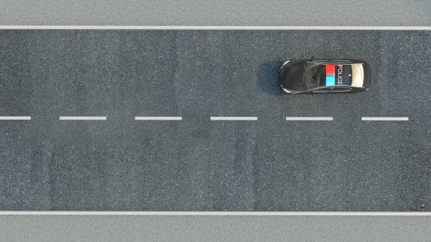 istock Police Car on the road. 3d illustration 660944826