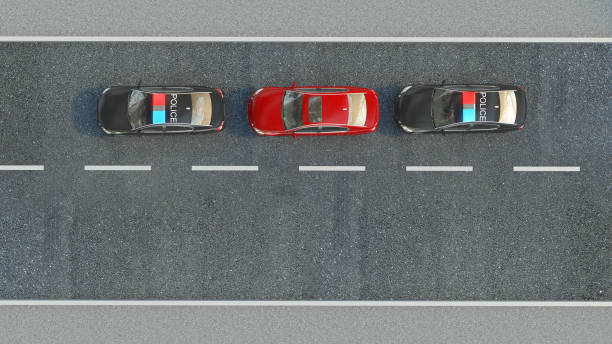 istock Police Car on the road. 3d illustration 660944836