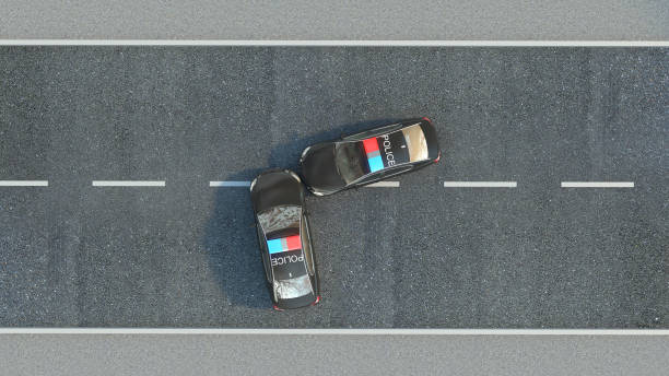 istock Police Car on the road. 3d illustration 660944858