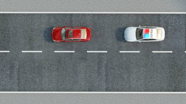 istock Police Car on the road. 3d illustration 660944916
