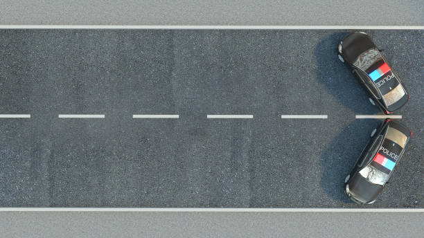istock Police Car on the road. 3d illustration 660944976