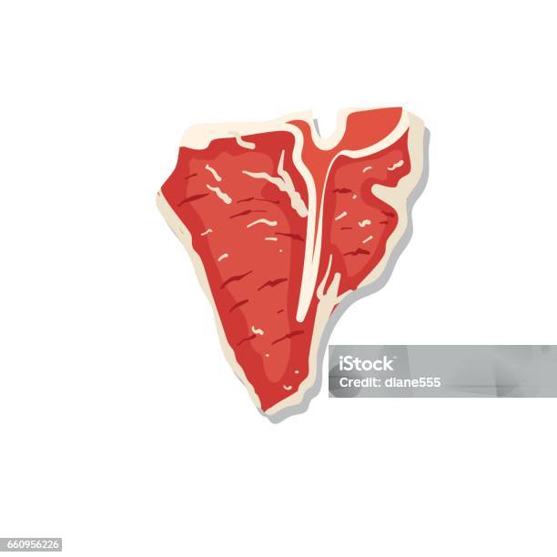 Fresh Steak On White Background Stock Illustration - Download Image Now - T-bone Steak, Steak, Cut Out