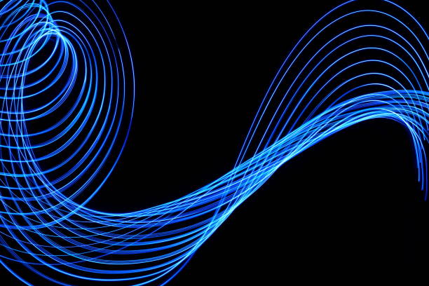 istock Blue Light Painting Photography on a black background 660991858