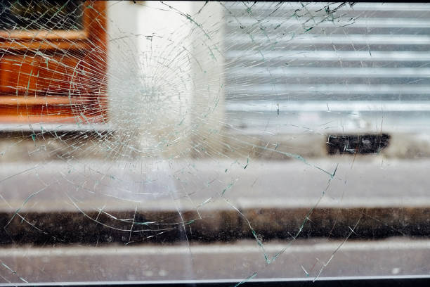 istock Broken glass in the city centre 660998484