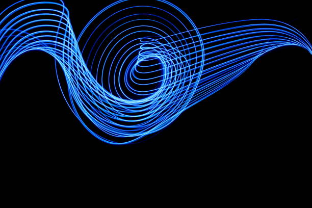 istock Blue Light Painting Photography on a black background 660998994