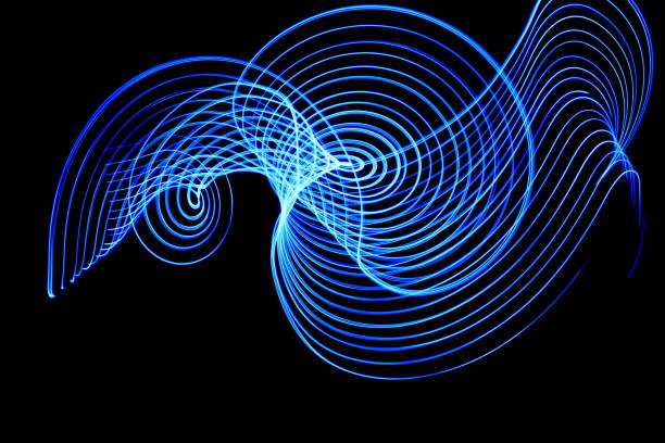 istock Blue Light Painting Photography on a black background 660999024