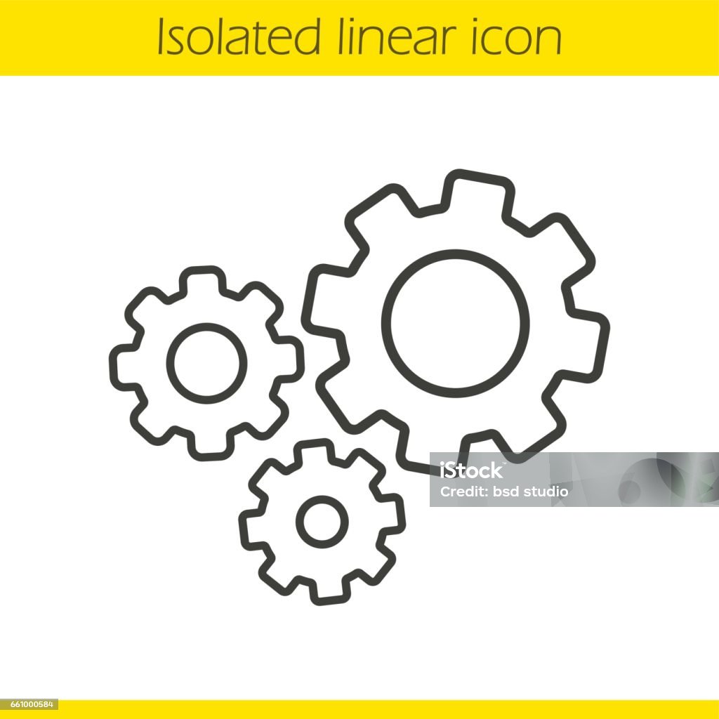 Ruedas dentadas icono - arte vectorial de Rueda dentada libre de derechos