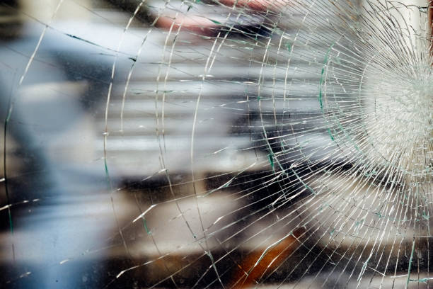 istock Broken glass in the city centre 661015700