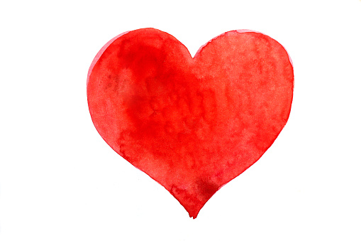 Colored Heart draw on white background