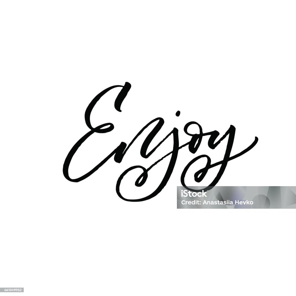 Enjoying Lettering Enjoy Lettering Stock Illustration - Download Image Now - Abstract, Art ...
