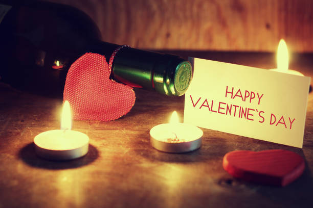 istock Valentine's Day candles wine 661058486