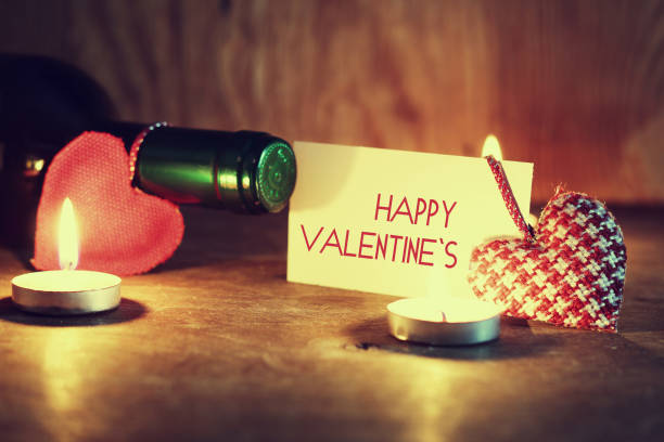 Valentine's Day candles wine