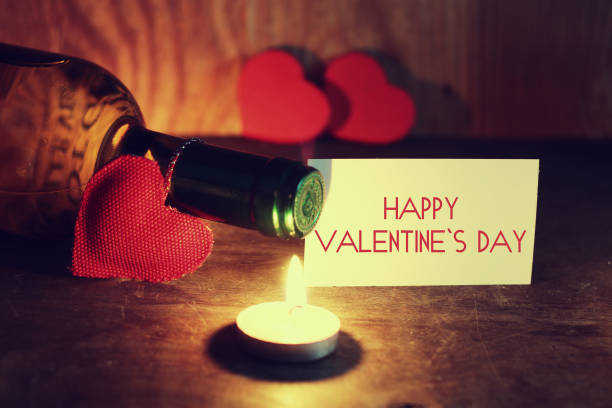 istock Valentine's Day candles wine 661063928