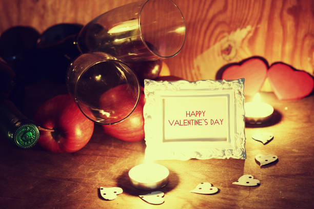 istock Valentine's Day candles wine 661090076