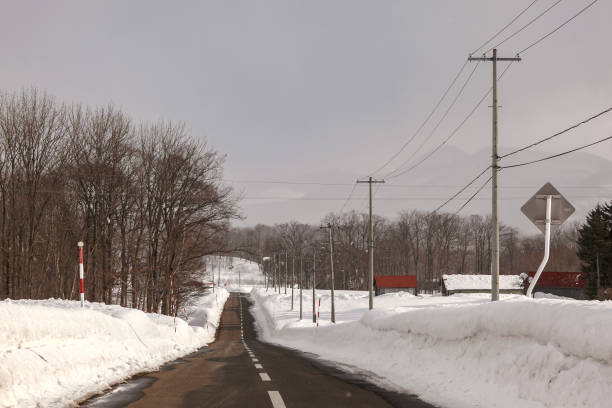 istock Icy road in Hokkaido japan 661192928