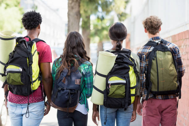 istock Friends standing with rucksack 661318002
