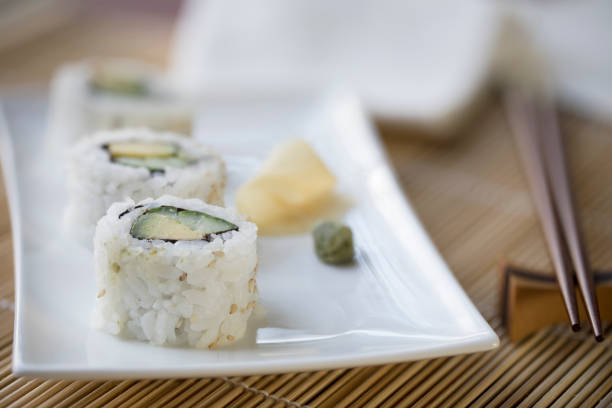 istock Cucumber and Avocado Uramaki 661348224