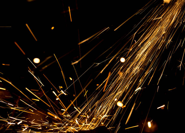 istock Sparks from metal on construction site as background 661409094