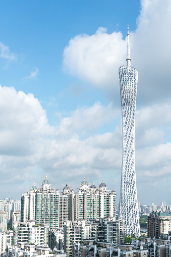 Urban television tower, Canton tower in Guangzhou, China.
