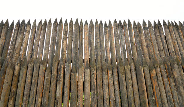 istock High wooden stockade. 661430294