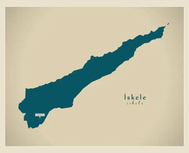 Vector illustration of Modern Map - Iskele CY