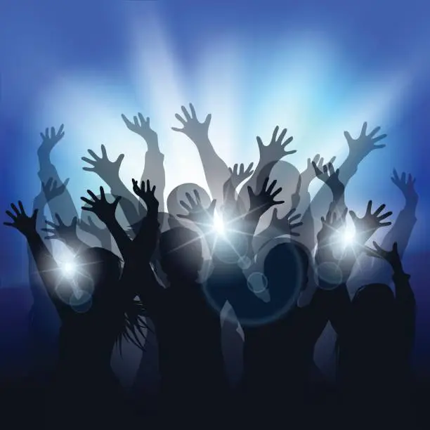 Vector illustration of Dancing people silhouettes