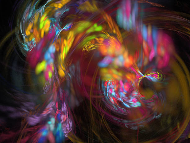 istock image of one Digital Fractal on Black Color 661463538