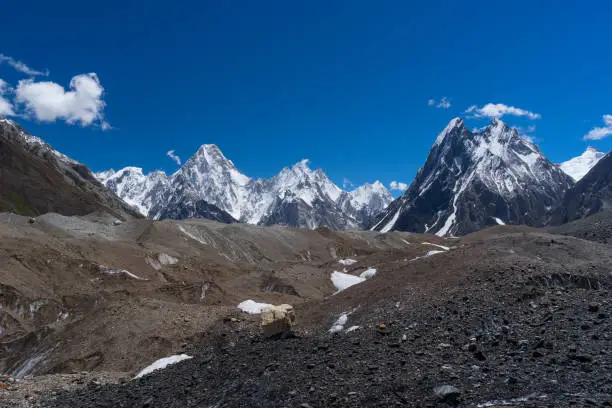 Gasherbrum mountain massif and Mitre peak, K2 trek, Pakistan, Asia