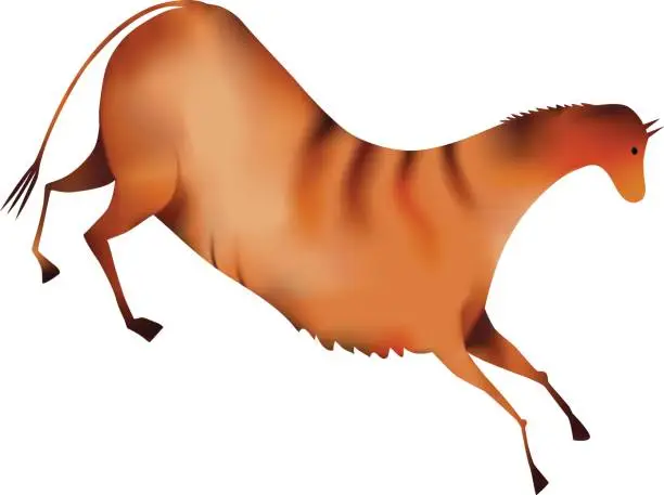 Vector illustration of Horse a la cave painting