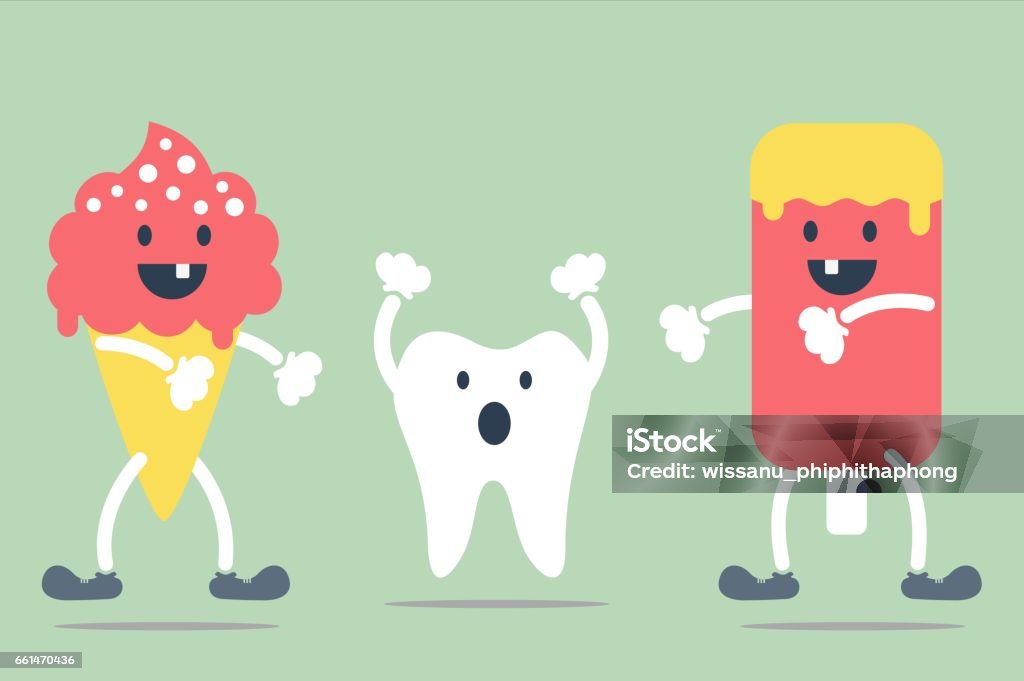 Decayed Tooth Teeth Problem From Ice Cream Stock Illustration - Download  Image Now - Bad Condition, Care, Cartoon - iStock