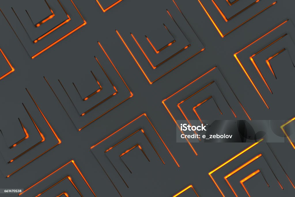 Tech Rectangle Shape Futuristic Technological Background Made From Extruded Rectangular ...