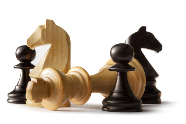 istock Chess: King, Knights and Pawns Isolated on White Background 661474750