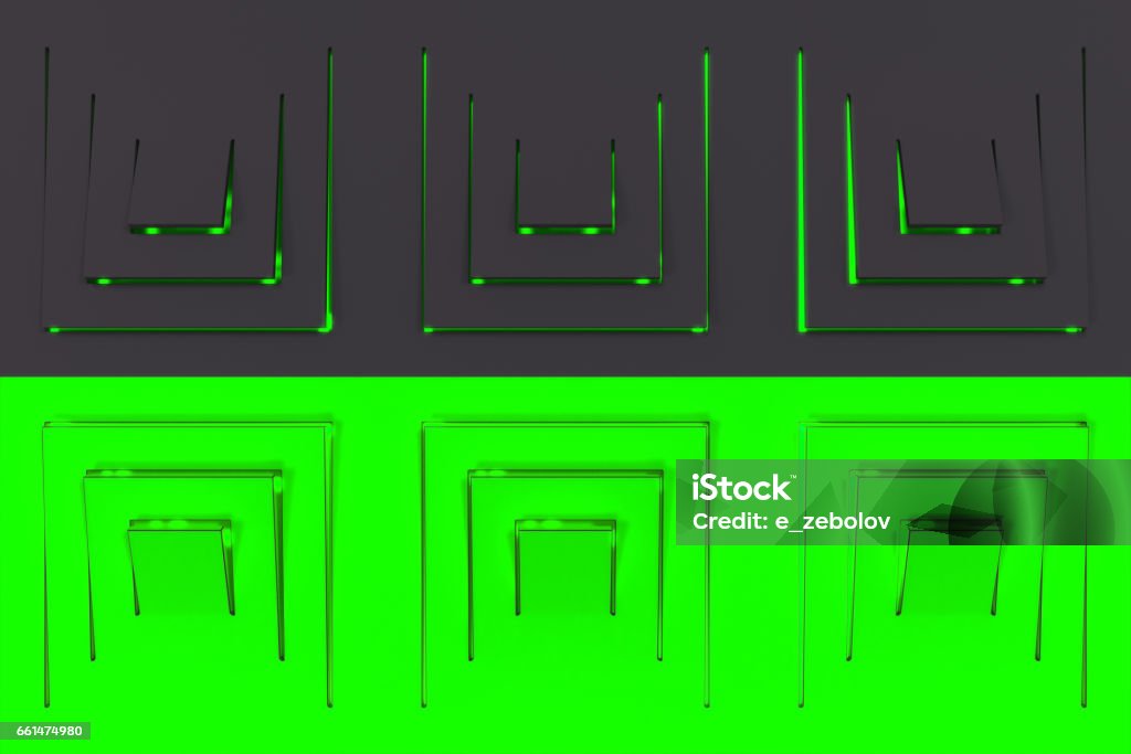 Tech Rectangle Shape Futuristic Technological Background Made From Extruded Rectangular ...