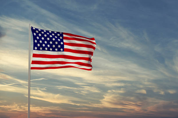 istock american flag in the sky,3d render 661481852