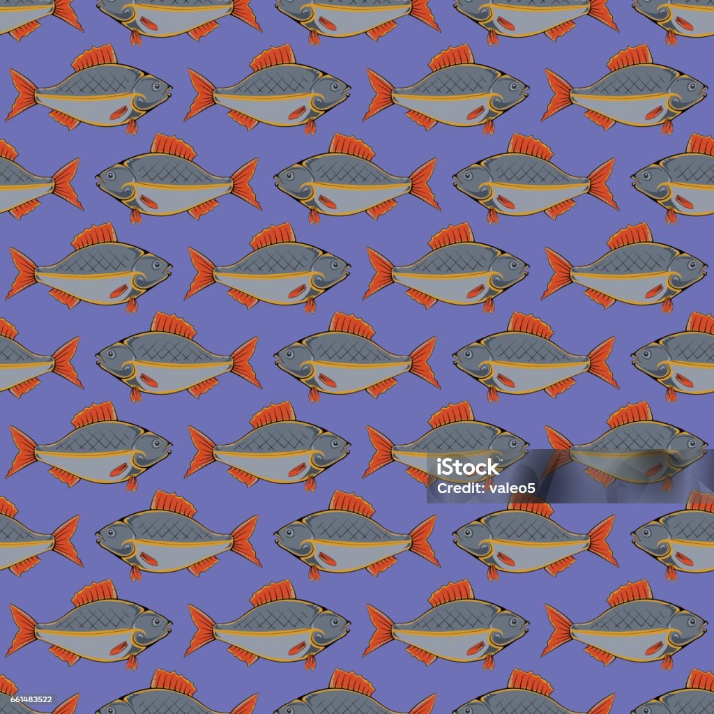 Fish Pattern Stock Seamless Fish Pattern Stock Illustration - Download Image Now - Animal ...