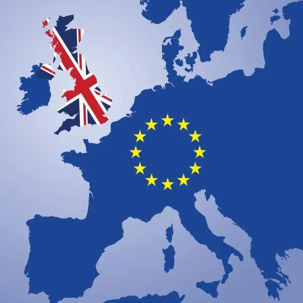 Vector illustration of BREXIT, the UK leaving the EU, image illustration
