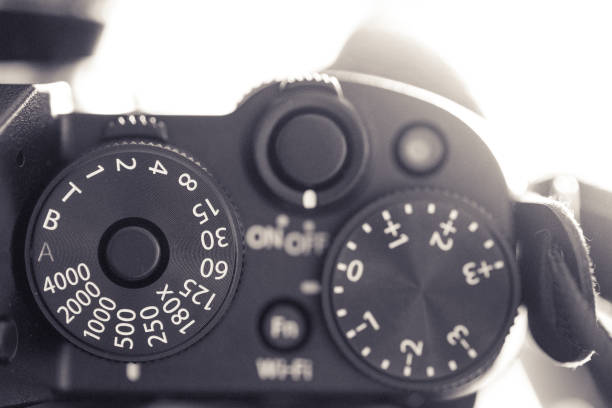 istock Close up macro image of shutter speed dial on a retro vintage rangefinder camera 661495652