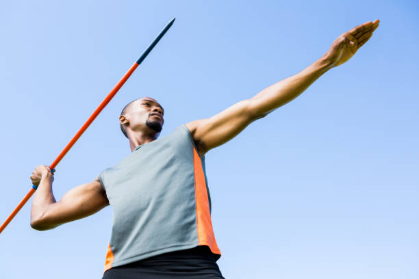 istock Athlete about to throw a javelin 661514700