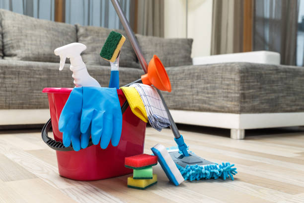 istock Cleaning service. Sponges, chemicals and mop. 661529740