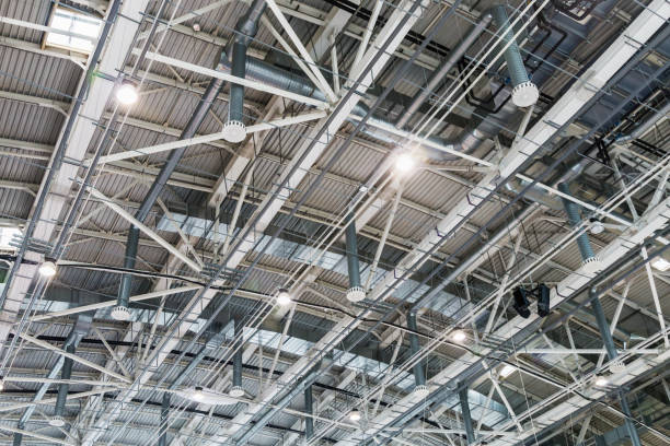 istock Structure of the metal ceiling of a building 661530978