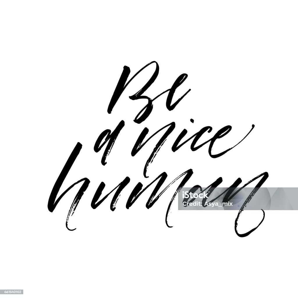 Be A Nice Human Postcard Stock Photo - Download Image Now - Abstract,  Adult, Black Color - iStock