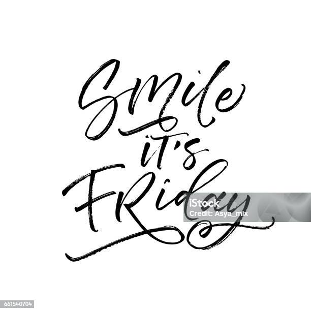 Smile Its Friday Card Stock Photo - Download Image Now - Friday, Weekend Activities, Happiness