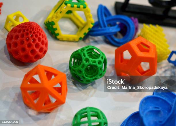 Objects Printed By 3d Printer Stock Photo - Download Image Now - 3D Printing, Close-up, Creativity