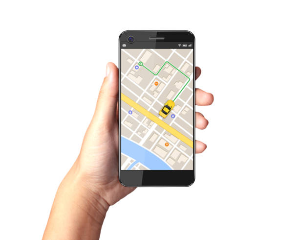 istock Hand holding Smartphone with gps navigator map on display. 661580536