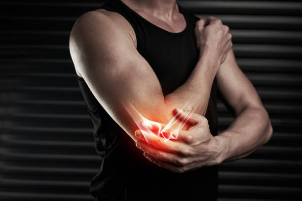 Looks like he's done some serious damage to his elbow