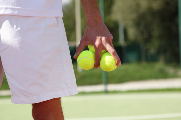 istock tennis player with racket during a match game 661591116