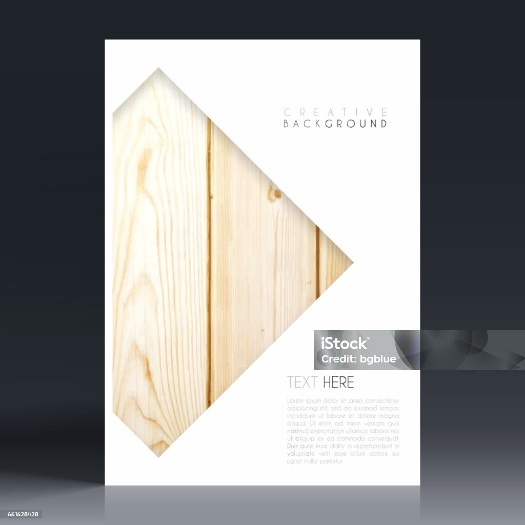 Brochure template layout, cover design, business annual report, flyer, magazine Vertical brochure template with an textured wooden background.








 Template stock vector