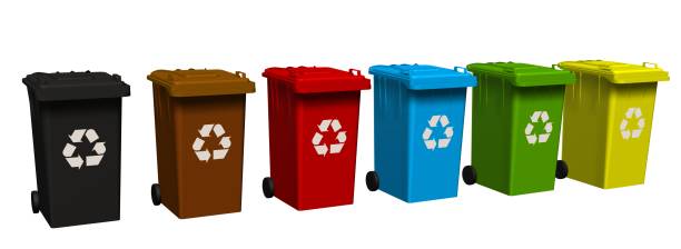 istock Recycle bins with recycle sign isolated on white 661652568