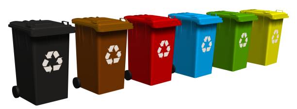 istock Recycle bins with recycle sign isolated on white 661652782