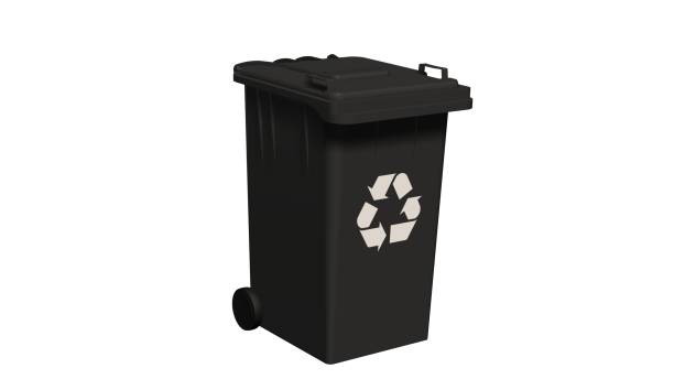 istock black Recycle bin with recycle sign isolated on white 661653126